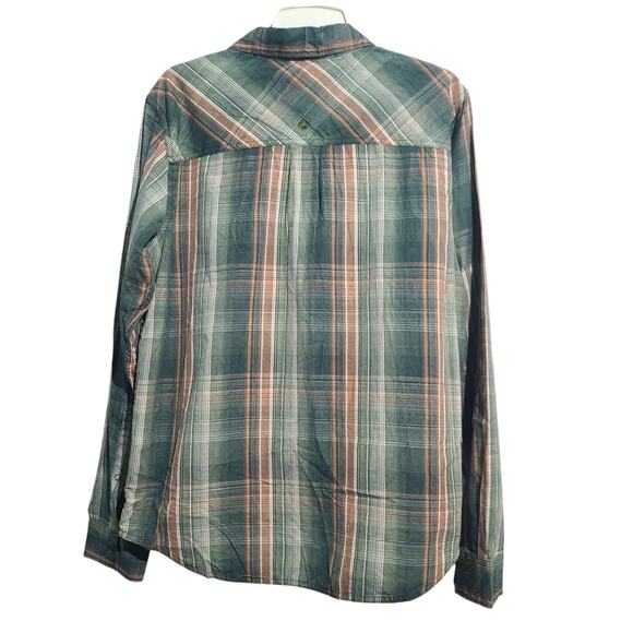 prAna Green Plaid Holstad Long Sleeve Shirt Size M - Picture 2 of 5